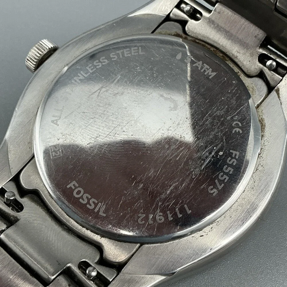 Fossil Belmar Mens Watch 42mm Black Dial Multifunction FS5575 New Battery 8.5